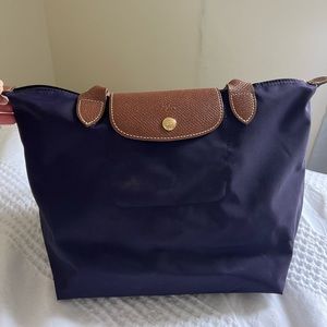 Longchamp le pliage small tote bilberry